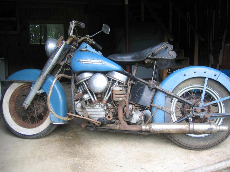 Old Harley 1955 Panhead Motorcycle For Sale